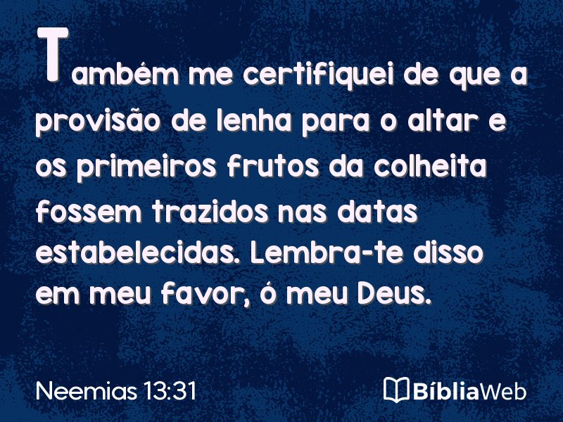 Neemias 13:31 em imagem para compartilhar