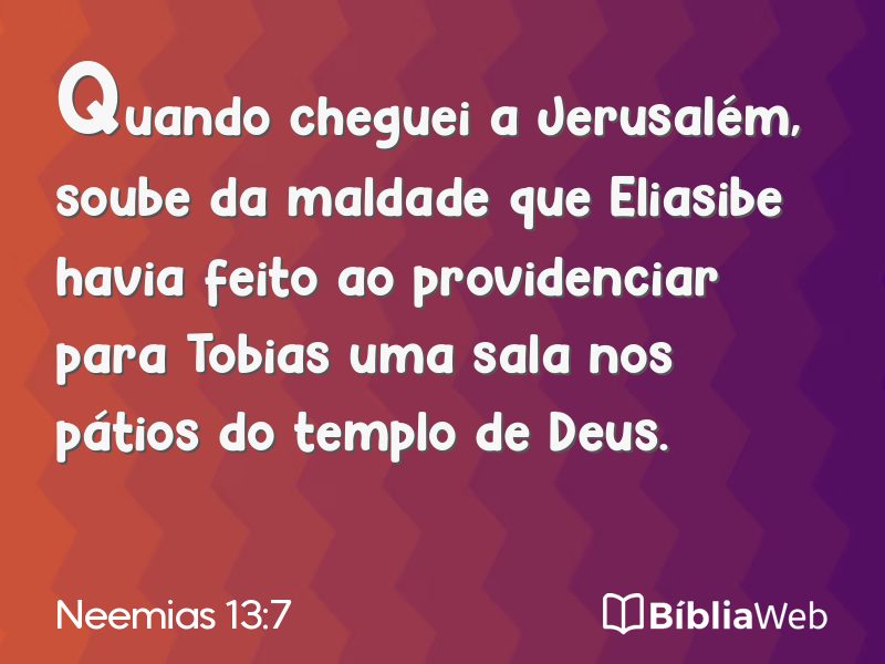 Neemias 13:7 em imagem para compartilhar