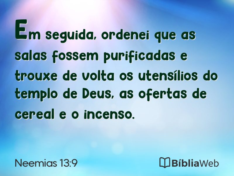 Neemias 13:9 em imagem para compartilhar