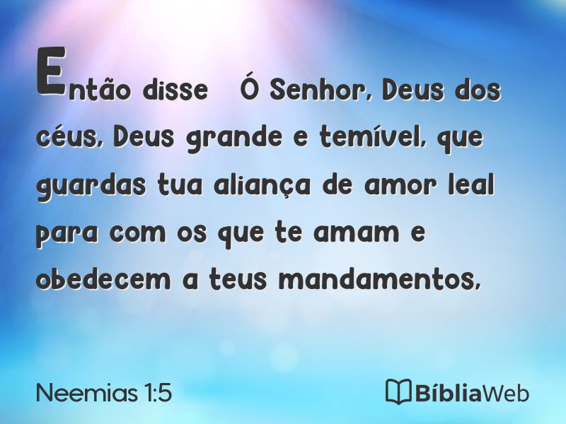Neemias 1:5 em imagem para compartilhar