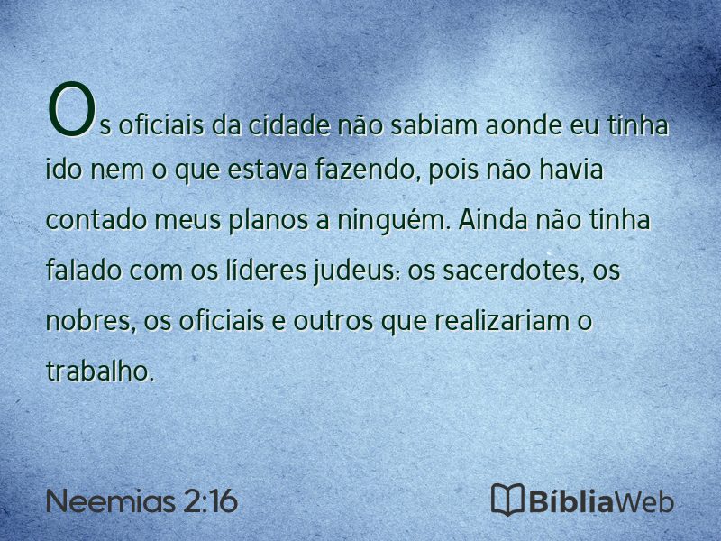 Neemias 2:16 em imagem para compartilhar
