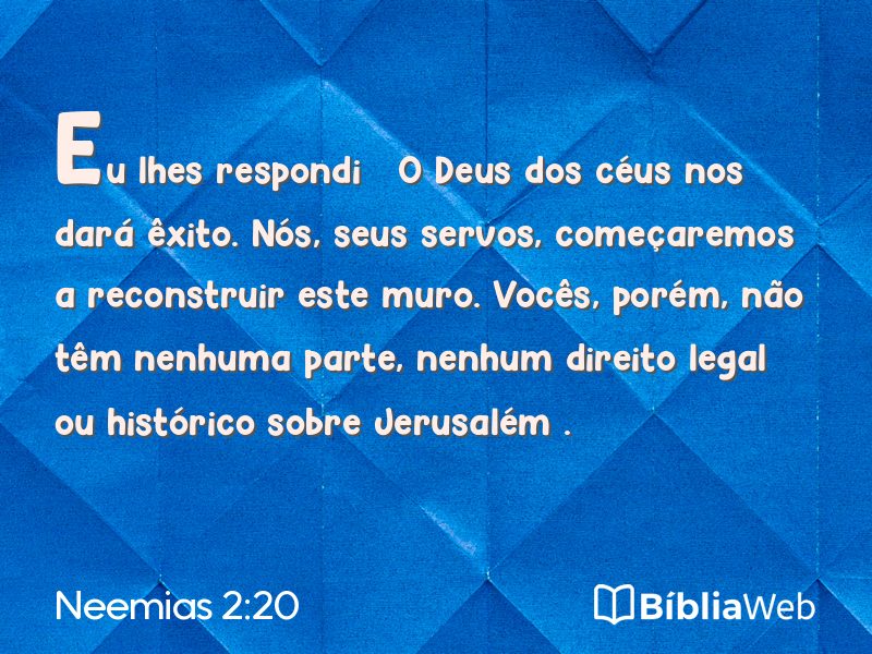Neemias 2:20 em imagem para compartilhar