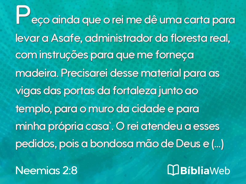 Neemias 2:8 em imagem para compartilhar