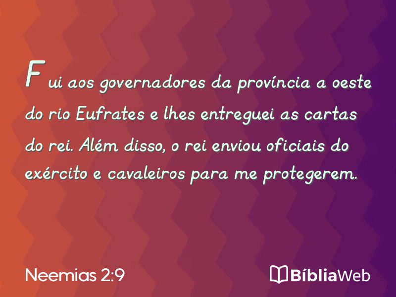 Neemias 2:9 em imagem para compartilhar
