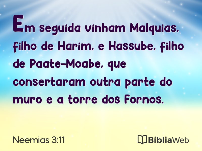 Neemias 3:11 em imagem para compartilhar