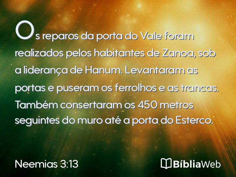 Neemias 3:13 em imagem para compartilhar