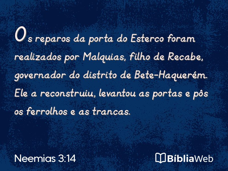 Neemias 3:14 em imagem para compartilhar