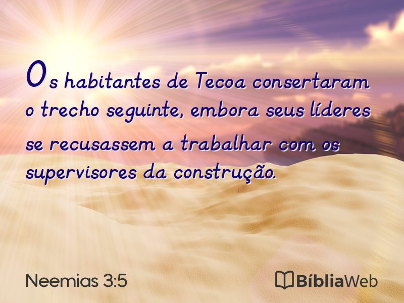 Neemias 3:5 em imagem para compartilhar
