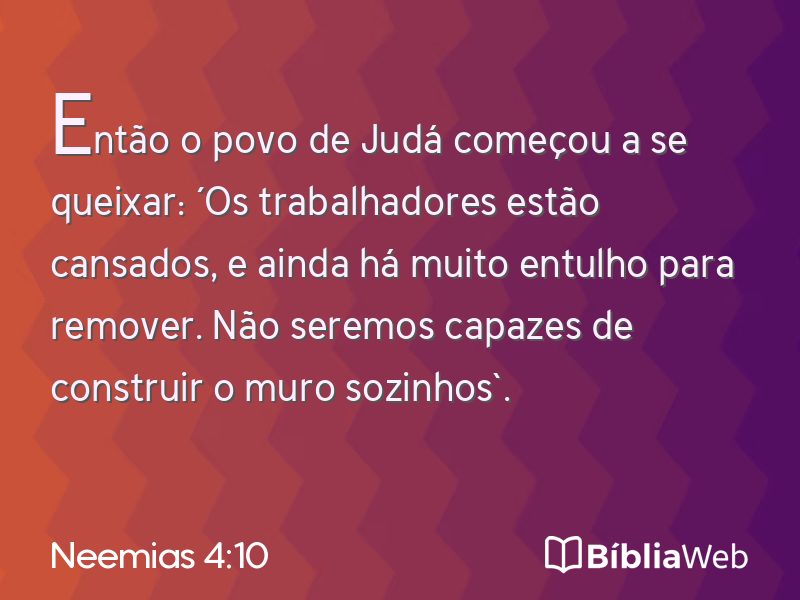 Neemias 4:10 em imagem para compartilhar