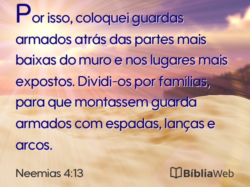 Neemias 4:13 em imagem para compartilhar
