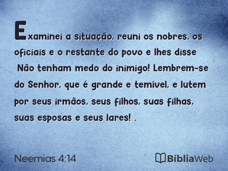 Neemias 4:14 em imagem para compartilhar