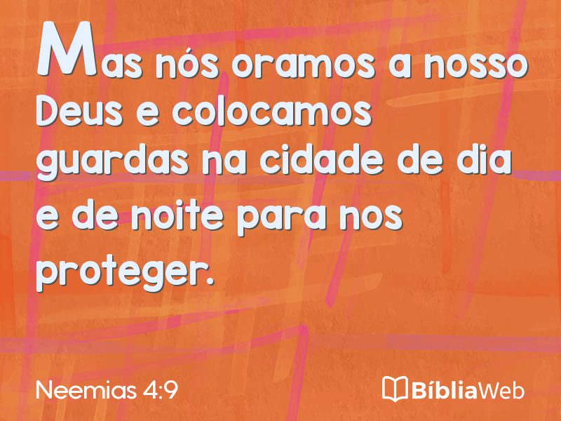 Neemias 4:9 em imagem para compartilhar