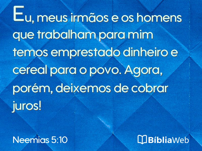 Neemias 5:10 em imagem para compartilhar