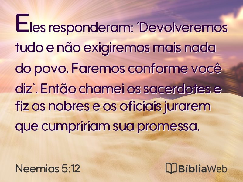 Neemias 5:12 em imagem para compartilhar