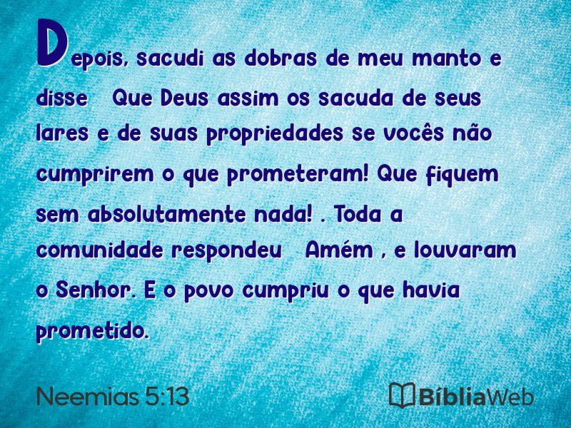 Neemias 5:13 em imagem para compartilhar