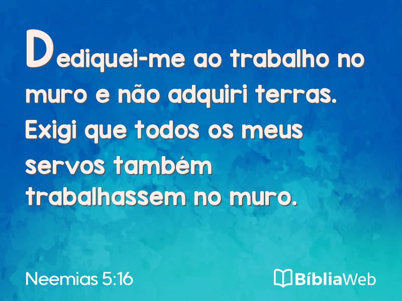 Neemias 5:16 em imagem para compartilhar