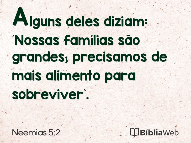 Neemias 5:2 em imagem para compartilhar