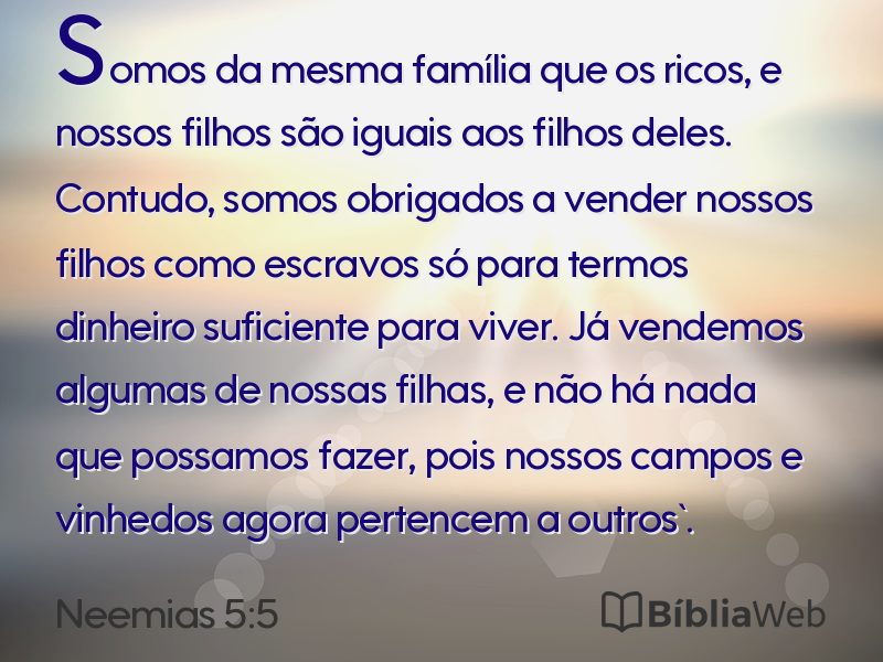 Neemias 5:5 em imagem para compartilhar