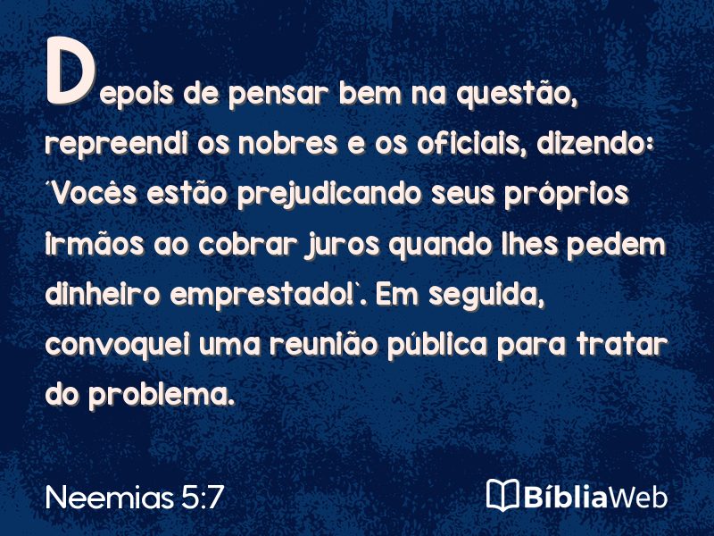 Neemias 5:7 em imagem para compartilhar