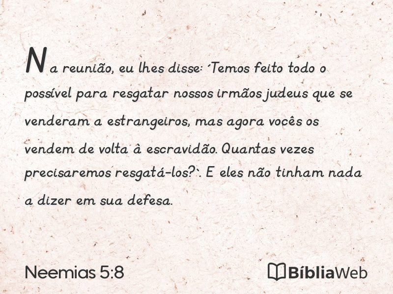 Neemias 5:8 em imagem para compartilhar