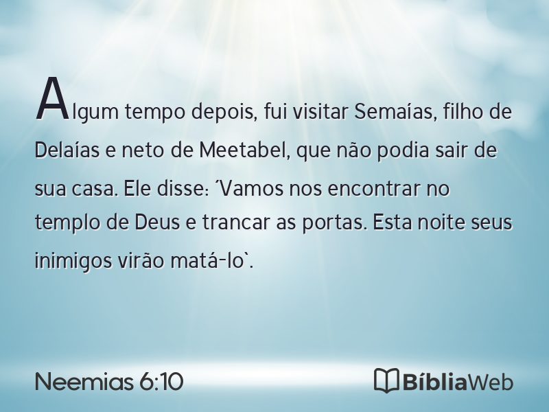 Neemias 6:10 em imagem para compartilhar