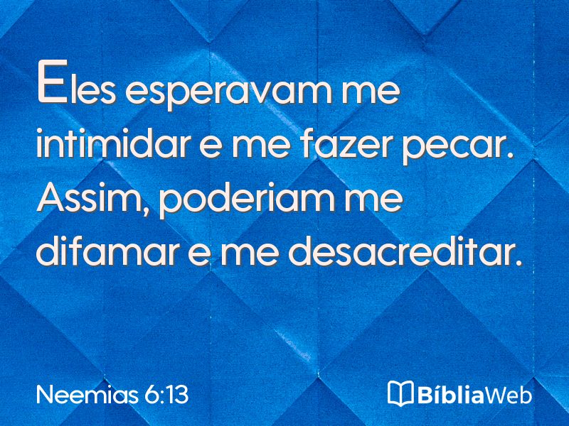 Neemias 6:13 em imagem para compartilhar