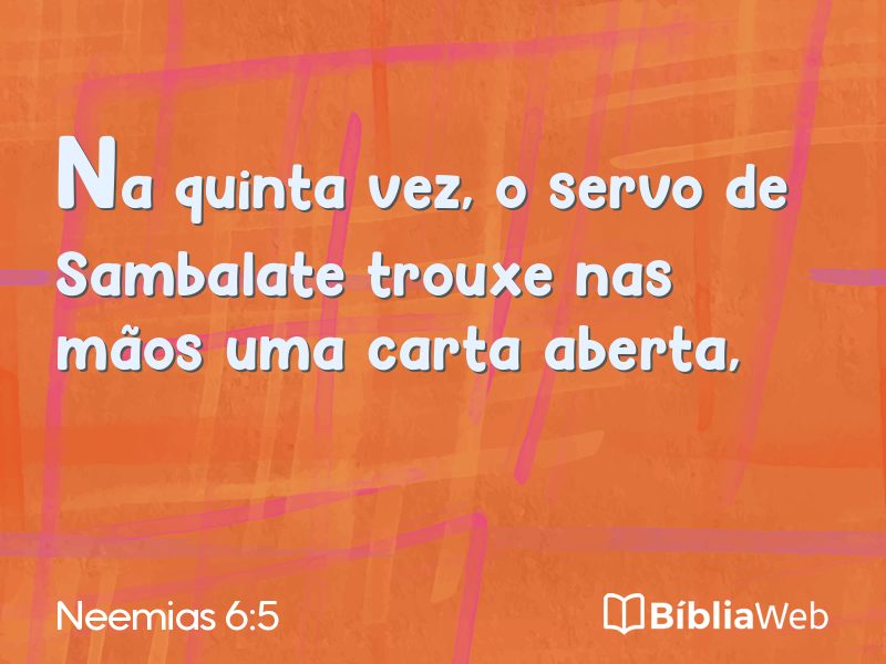 Neemias 6:5 em imagem para compartilhar