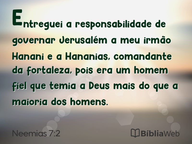 Neemias 7:2 em imagem para compartilhar