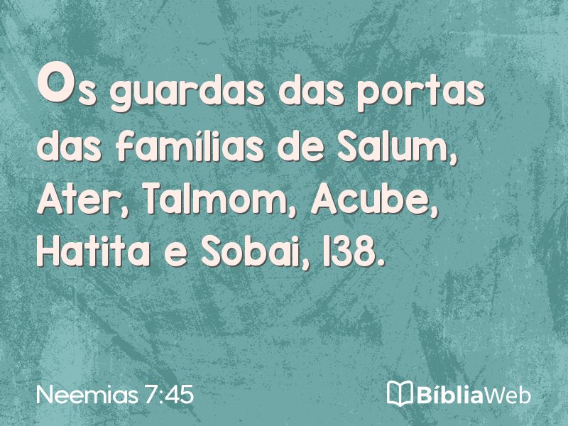Neemias 7:45 em imagem para compartilhar
