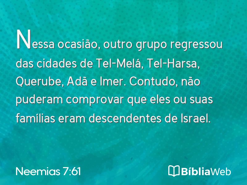 Neemias 7:61 em imagem para compartilhar
