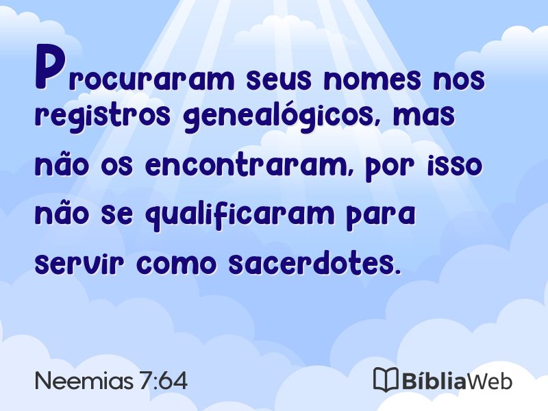 Neemias 7:64 em imagem para compartilhar