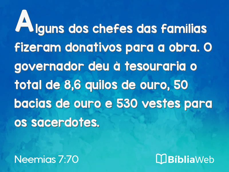 Neemias 7:70 em imagem para compartilhar
