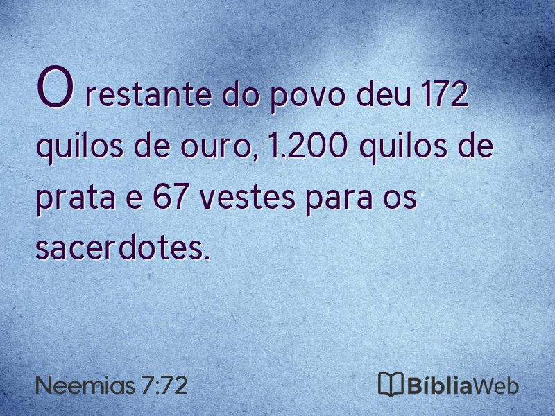 Neemias 7:72 em imagem para compartilhar