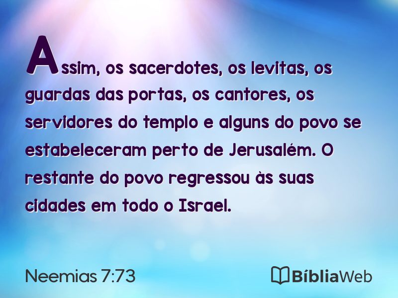 Neemias 7:73 em imagem para compartilhar