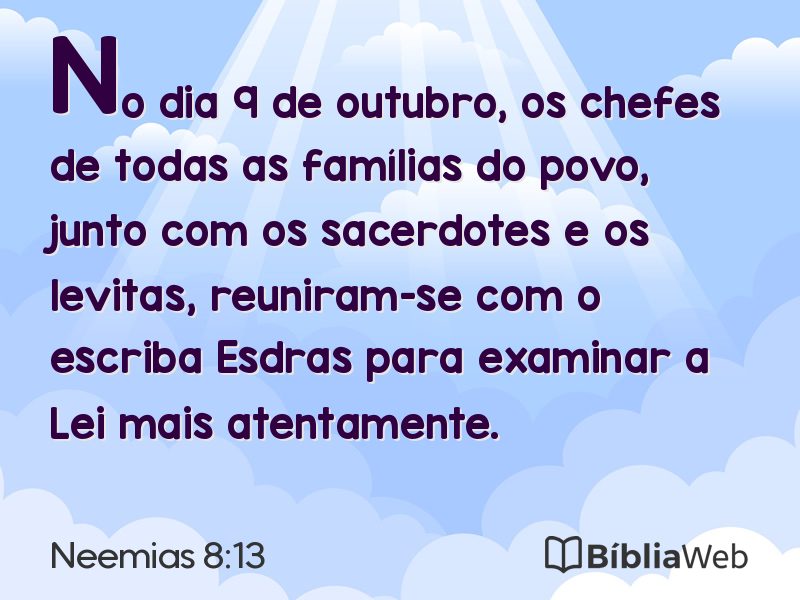 Neemias 8:13 em imagem para compartilhar