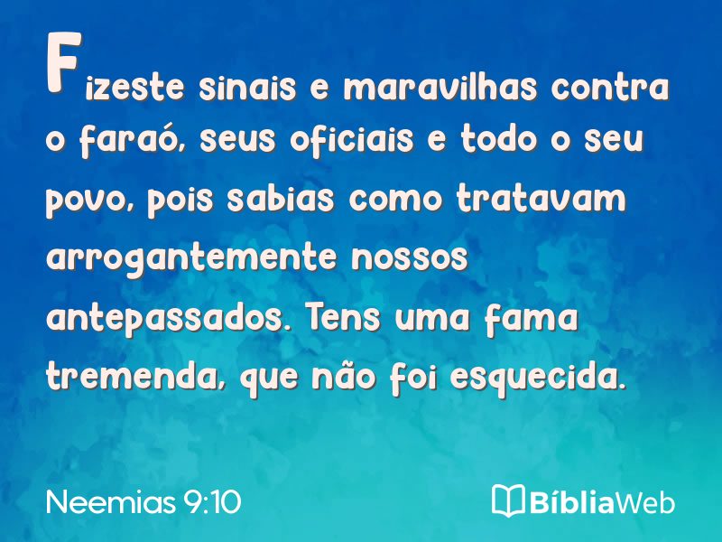 Neemias 9:10 em imagem para compartilhar