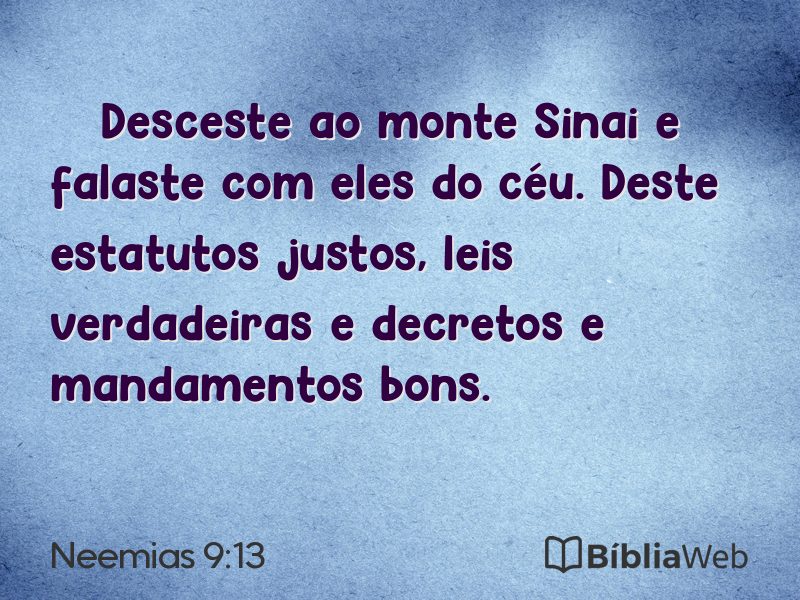 Neemias 9:13 em imagem para compartilhar