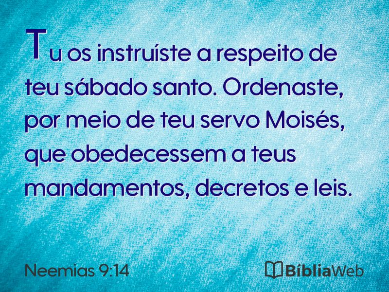 Neemias 9:14 em imagem para compartilhar