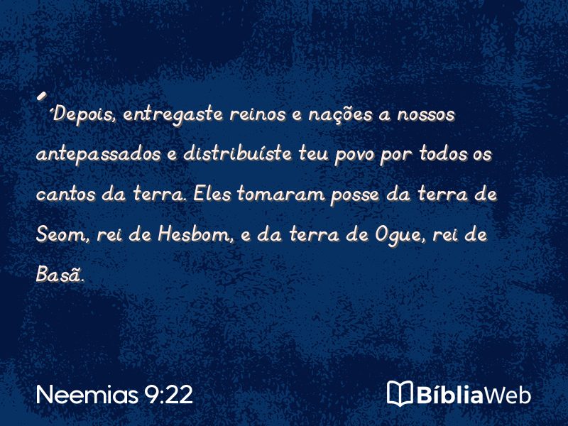 Neemias 9:22 em imagem para compartilhar
