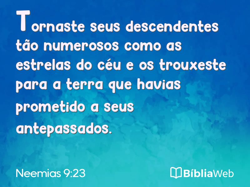 Neemias 9:23 em imagem para compartilhar
