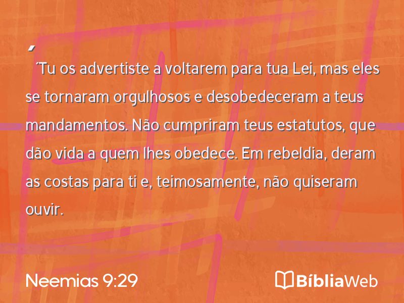 Neemias 9:29 em imagem para compartilhar
