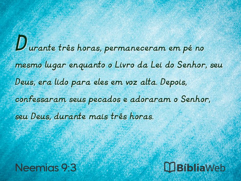 Neemias 9:3 em imagem para compartilhar