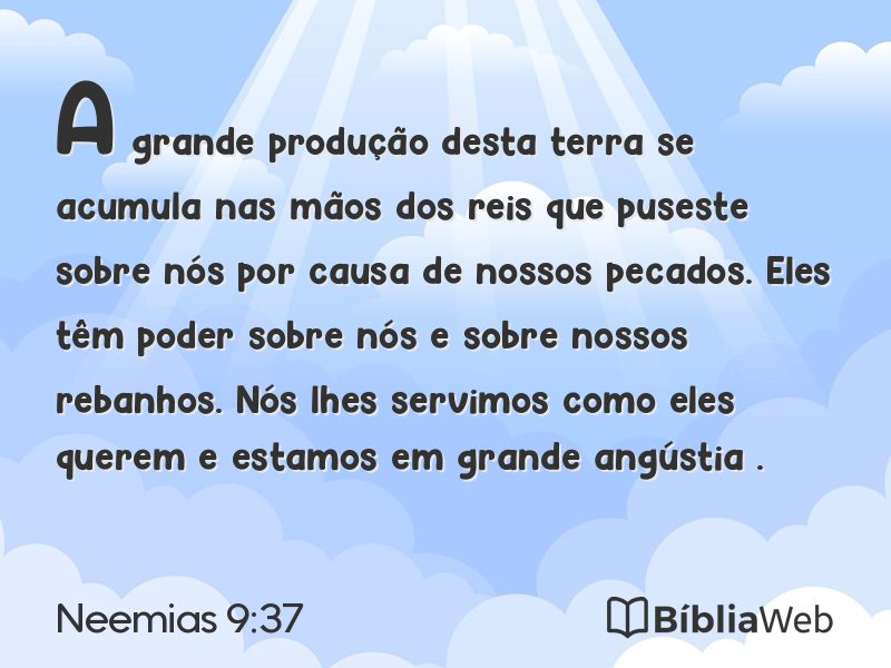Neemias 9:37 em imagem para compartilhar