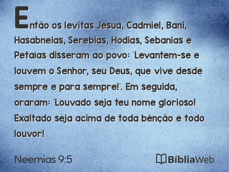 Neemias 9:5 em imagem para compartilhar