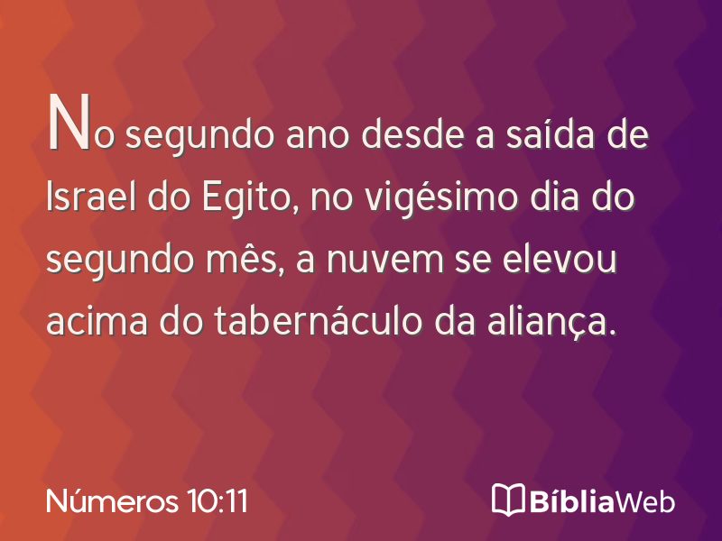 Números 10:11 em imagem para compartilhar