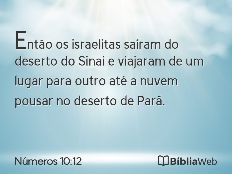 Números 10:12 em imagem para compartilhar