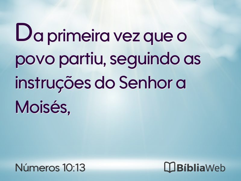 Números 10:13 em imagem para compartilhar