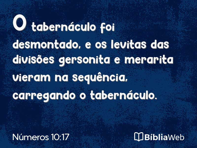 Números 10:17 em imagem para compartilhar