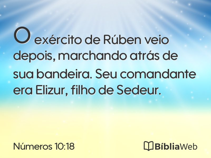 Números 10:18 em imagem para compartilhar