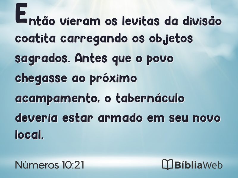 Números 10:21 em imagem para compartilhar